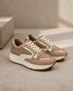 Tenis en Cuero Taupe para Dama Boreal Bont