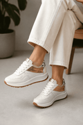Tenis Beige Mujer en Cuero Bont Torino