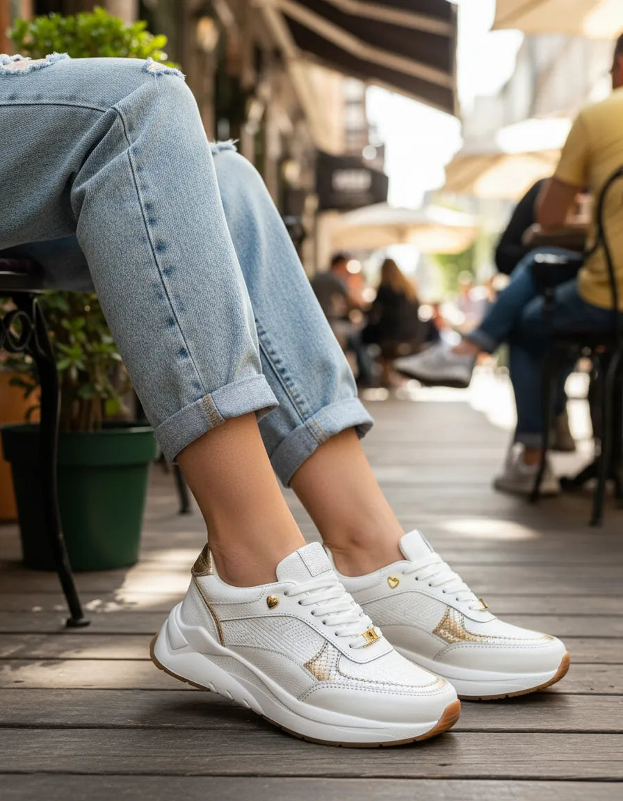 Tenis Blanco Mujer en Cuero Bont Baru