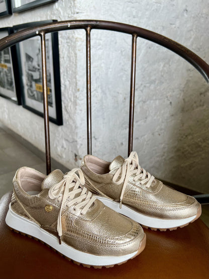Tenis Oro Mujer en Cuero Bont Catania