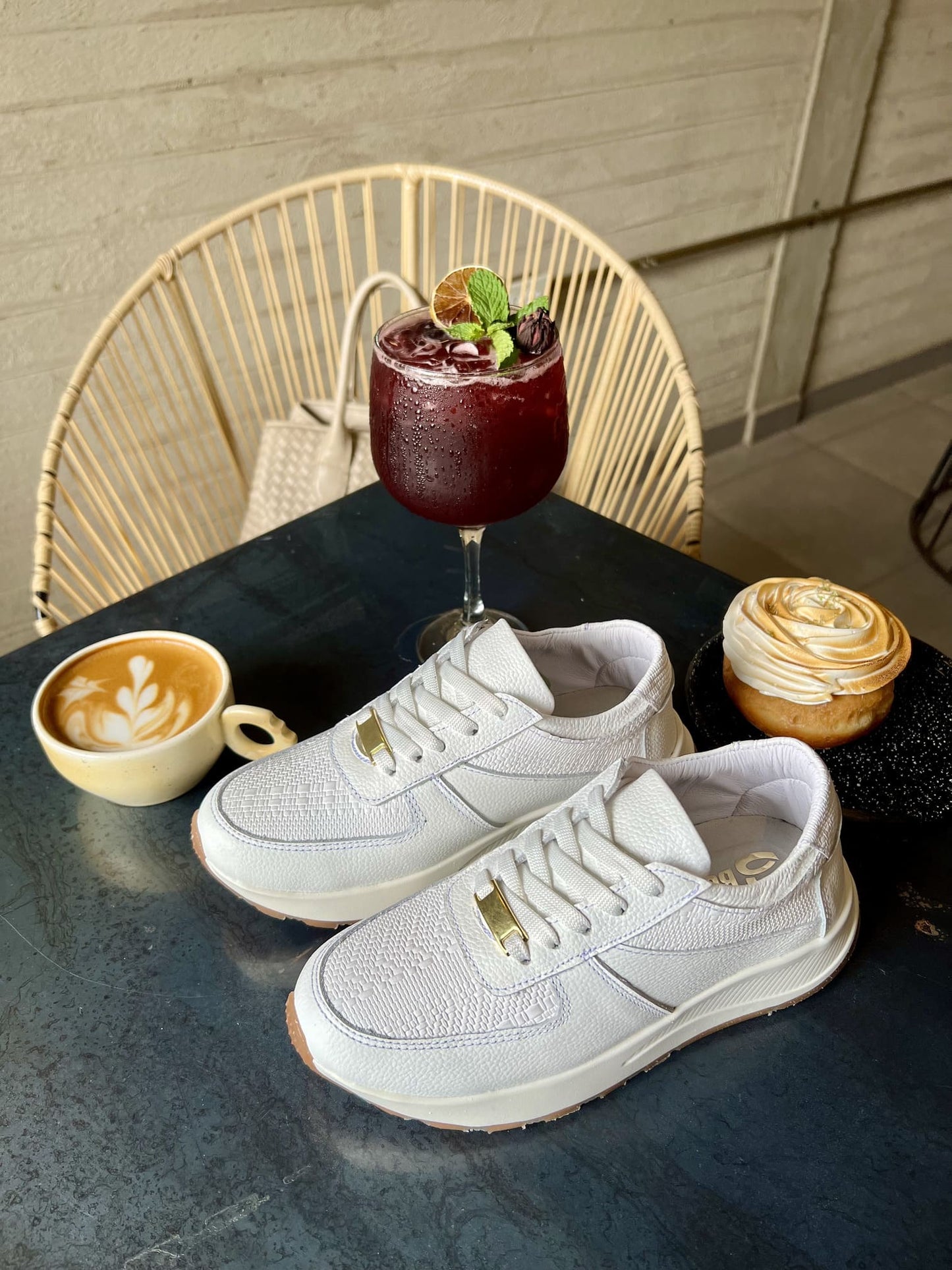 Tenis Blanco Mujer en Cuero Bont Torino