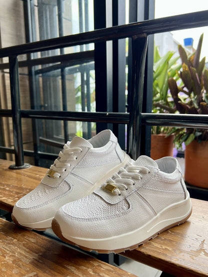 Tenis Blanco Mujer en Cuero Bont Torino
