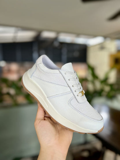 Tenis Blanco Mujer en Cuero Bont Torino