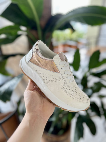 Tenis Beige Mujer en Cuero Bont Torino