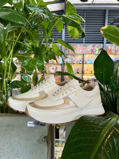 Tenis Beige Mujer en Cuero Bont Catania