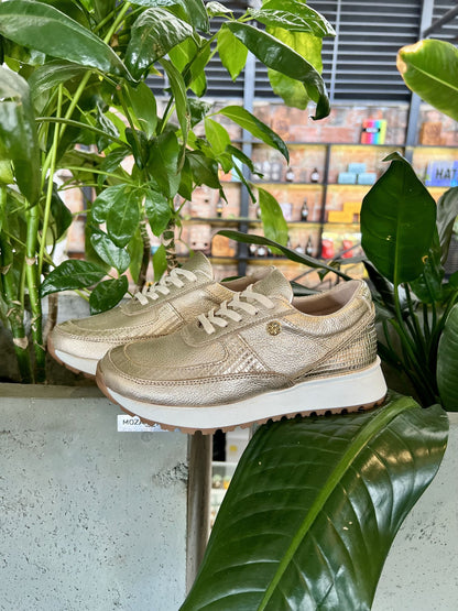 Tenis Oro Mujer en Cuero Bont Catania